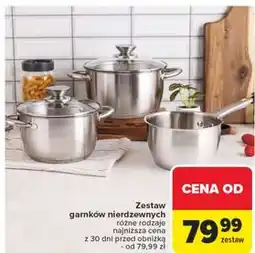 Carrefour Zestaw garnków nierdzewnych oferta