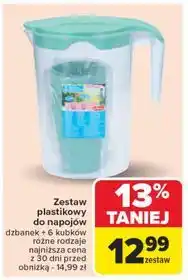 Carrefour Dzbanek plastikowy + kubki oferta
