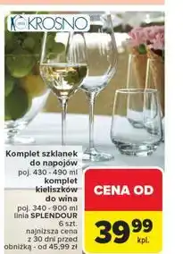 Carrefour Kieliszki splendour do wina białego 340 ml Krosno S.a oferta