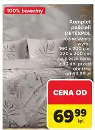 Carrefour Komplet pościeli bawełnianej wym. 200 x cm + 2 70 80 Detexpol oferta