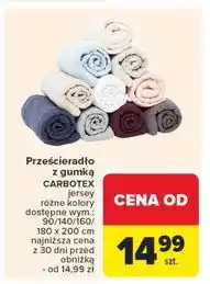 Carrefour Prześcieradło z gumką jersey 180 x 200 cm Carbotex oferta