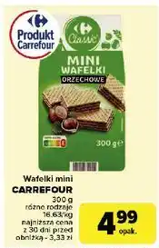 Carrefour Mini wafelki orzechowe Carrefour Classic oferta