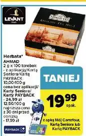 Carrefour Herbata ekspresowa z zawieszką Ahmad Tea London English No. 1 oferta