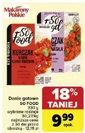 Carrefour Kurczak w sosie tikka masala z ryżem So Food oferta
