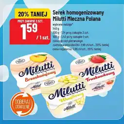 Polomarket Serek homogenizowany Milutti brzoskwiniowy, truskawkowy, waniliowy Mleczna Polana oferta