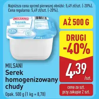 ALDI Serek homogenizowany Milsani oferta