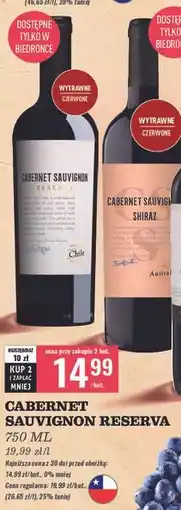 Biedronka Wino Cabernet Sauvignon Reserva oferta
