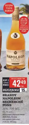 Biedronka Brandy Napoleon Recherche Pons oferta