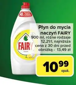 Carrefour Płyn do mycia naczyń lemon Fairy oferta