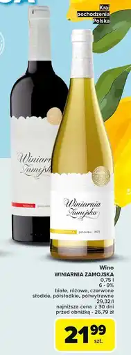 Carrefour Wino lekka czerwona porzeczka Winiarnia Zamojska oferta