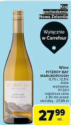 Carrefour Wino białe wytrawne Fitzroy Bay oferta