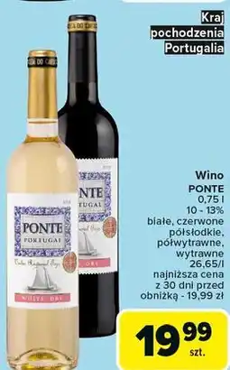 Carrefour Wino Ponte Portugal Medium Sweet oferta