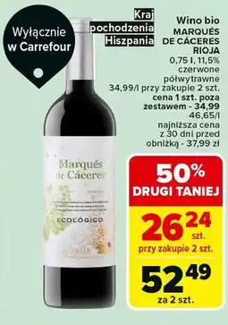 Carrefour Wino Marques De Caceres Rioja oferta
