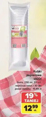 Carrefour Kubki papierowe bio 250 ml Vigo! oferta