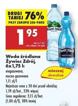 Biedronka Woda źródlana Żywiec Zdrój 6x1,75 l oferta