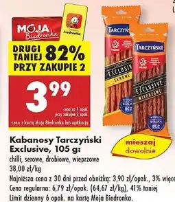 Biedronka Kabanosy Tarczyński Exclusive 105 g oferta