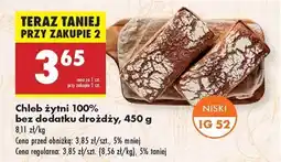 Biedronka Chleb żytni 100 % bez dodatku drożdży 450 g oferta