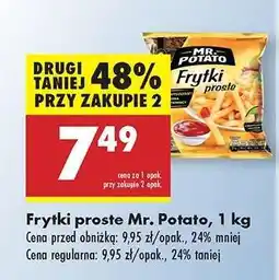 Biedronka Frytki proste Mr. Potato 1 kg oferta