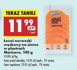 Biedronka Łosoś norweski wędzony na zimno w plastrach Marinero , 100 g oferta