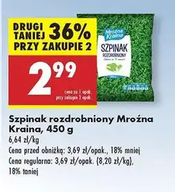 Biedronka Szpinak rozdrobniony Mroźna Kraina 450 g oferta