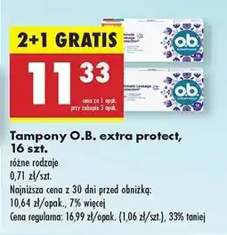 Biedronka Tampony O.B. extra protect, 16 szt oferta