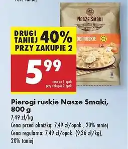 Biedronka Pierogi ruskie Nasze Smaki, 800 g oferta