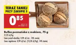 Biedronka Bułka poznańska z makiem, 75 g oferta