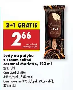 Biedronka Lody na patyku z sosem salted caramel Marletto, 120 ml oferta