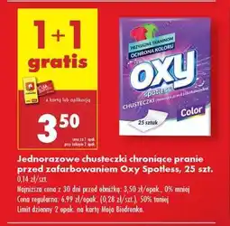 Biedronka Jednorazowe chusteczki chroniące pranie przed zafarbowaniem Oxy Spotless 25 szt oferta
