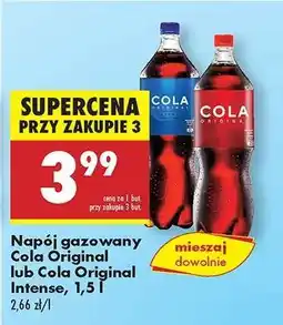 Biedronka Napój gazowany Cola Original lub Cola Original Intense, 1,5 l oferta