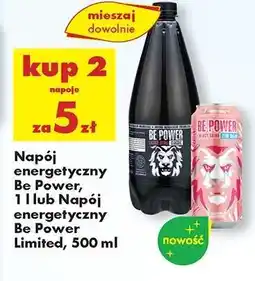 Biedronka Napój energetyczny Be Power, 1 l lub Napój energetyczny Be Power Limited, 500 ml oferta