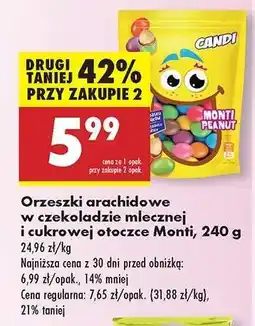 Biedronka Orzeszki arachidowe w czekoladzie mlecznej i cukrowej otoczce Monti, 240 g oferta