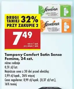 Biedronka Tampony Comfort Satin Sense Femina, 24 szt oferta