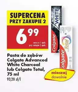 Biedronka Pasta do zębów Colgate Advanced White Charcoal lub Colgate Total, 75 ml oferta