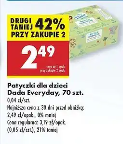Biedronka Patyczki dla dzieci Dada Everyday 70 szt oferta