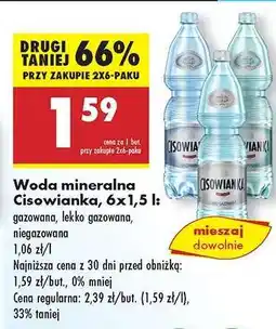 Biedronka Woda mineralna Cisowianka, 6x1,5 l oferta