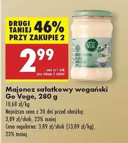 Biedronka Majonez sałatkowy wegański Go Vege 280 g oferta