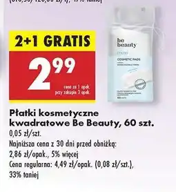 Biedronka Płatki kosmetyczne kwadratowe Be Beauty, 60 szt oferta