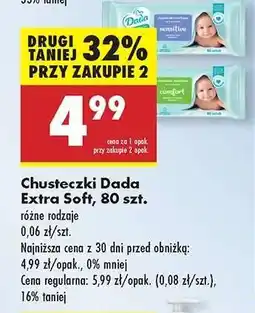Biedronka Chusteczki Dada Extra Soft 80 szt oferta