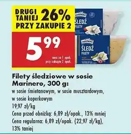 Biedronka Filety śledziowe w sosie Marinero, 300 g oferta