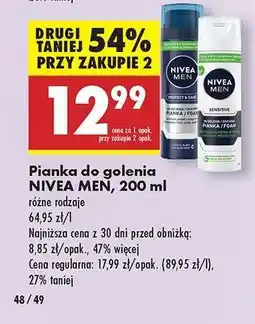 Biedronka Pianka do golenia NIVEA MEN, 200 ml oferta