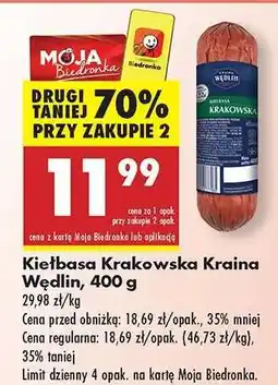 Biedronka Kiełbasa Krakowska Kraina Wędlin 400 g oferta