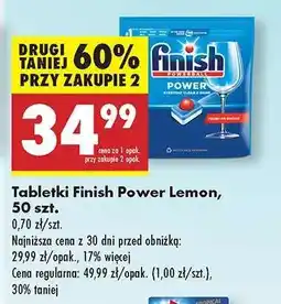 Biedronka Tabletki Finish Power Lemon, 50 szt oferta