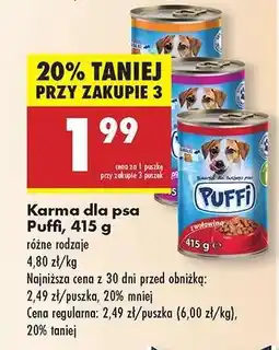 Biedronka Karma dla psa Puffi, 415 g oferta