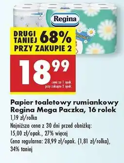 Biedronka Papier toaletowy rumiankowy Regina Mega Paczka , 16 rolek oferta