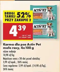 Biedronka Karma dla psa Activ Pet małe rasy, 4x100 g oferta