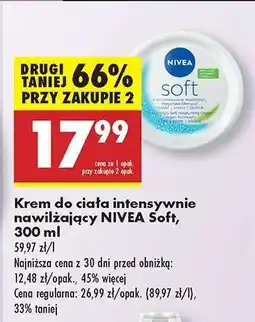 Biedronka Krem do ciała intensywnie nawilżający NIVEA Soft 300 ml oferta