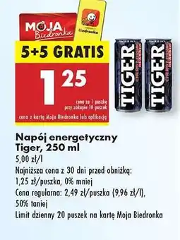 Biedronka Napój energetyczny Tiger 250 ml oferta