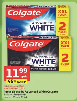 Auchan Pasta do zębów charcoal Colgate Advanced White oferta