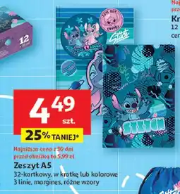 Auchan Zeszyt a5 32 k linie stitch oferta